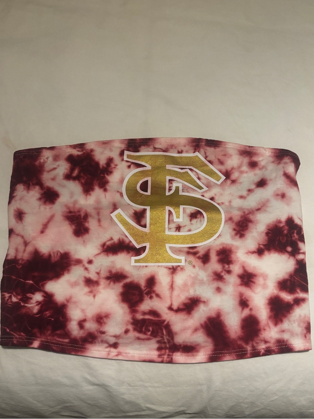 FSU PINK Victoria Secret Tie-Dye Cropped Tube Top - Florida State